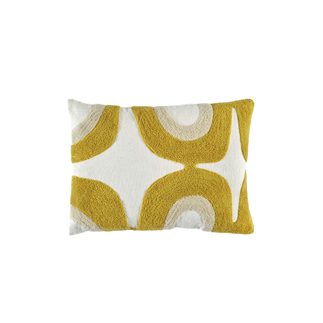Almofada Retangular em Linho e Bouclé (55x40cm) Nirvana
