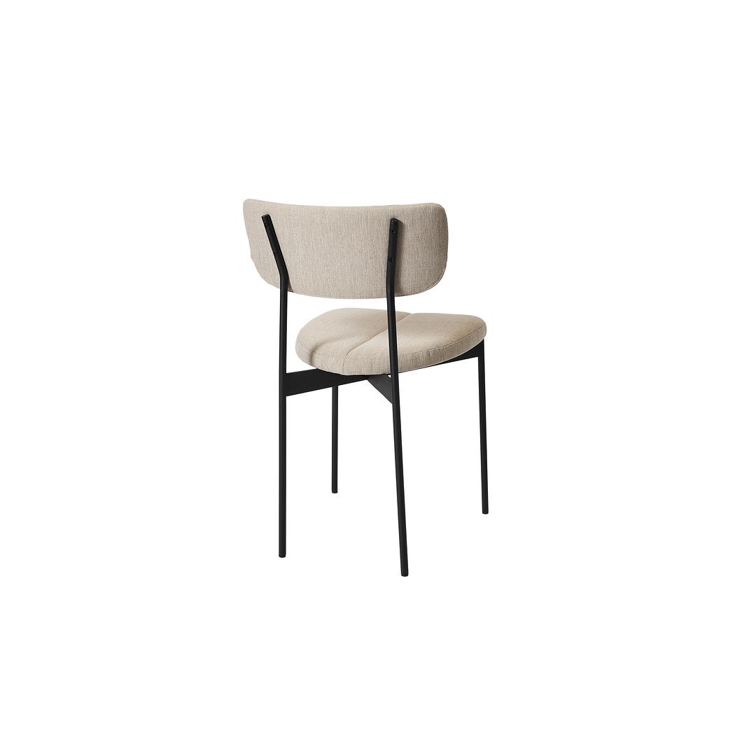 Chair in Wood and Tetra Grey Fabric