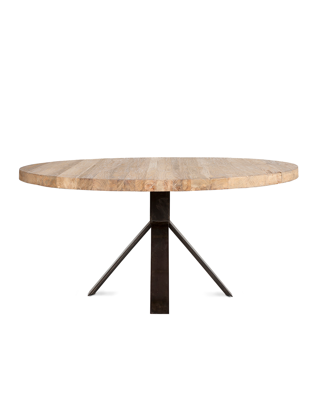 Mesa de Jantar Redonda em Madeira e Ferro Jati II