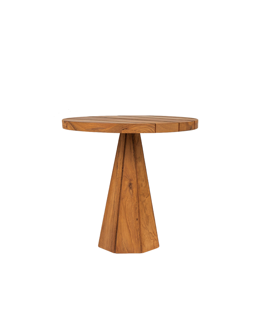 Mesa de Apoio Redonda em Madeira (50cm) Jati