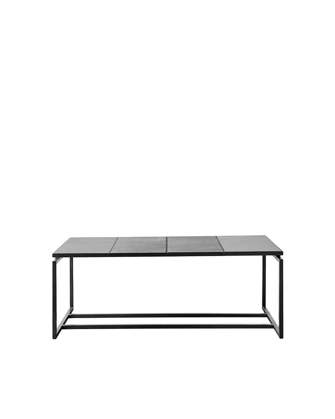Mesa de Centro em Metal e Couro (120cm) Austin