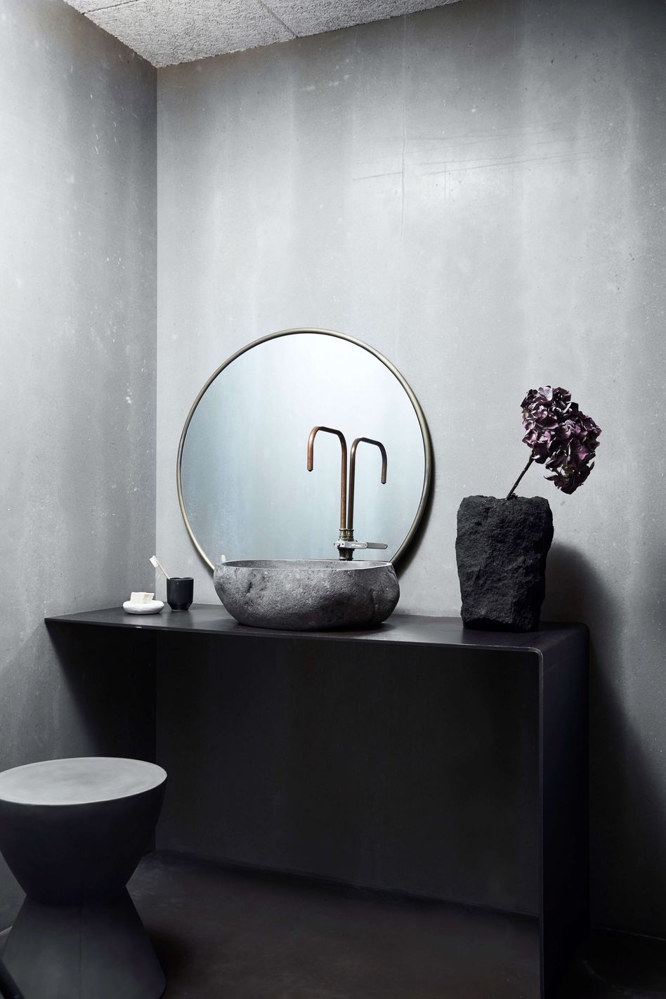 Espelho Redondo em Ferro Copenhagen