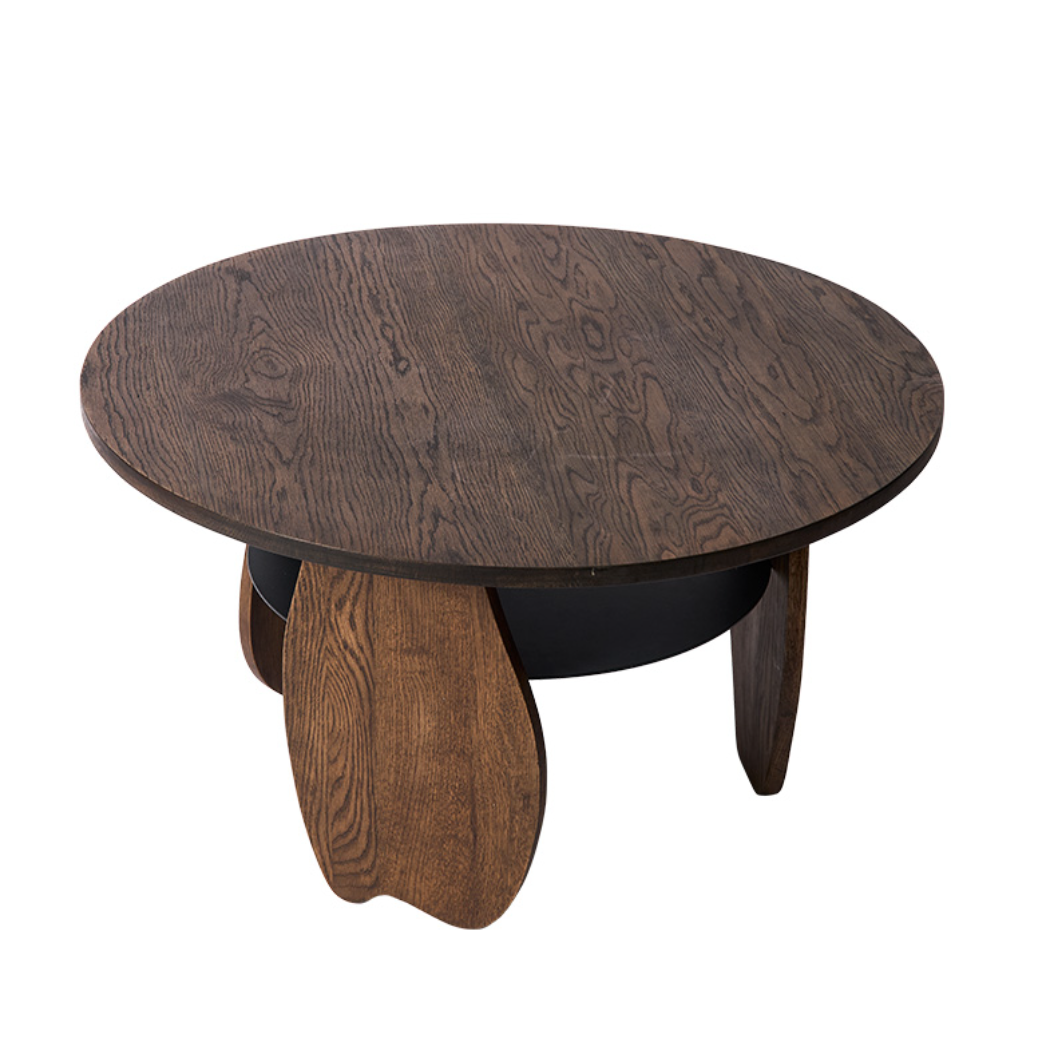 Mesa de Centro Redonda em Madeira (80cm) Ishi