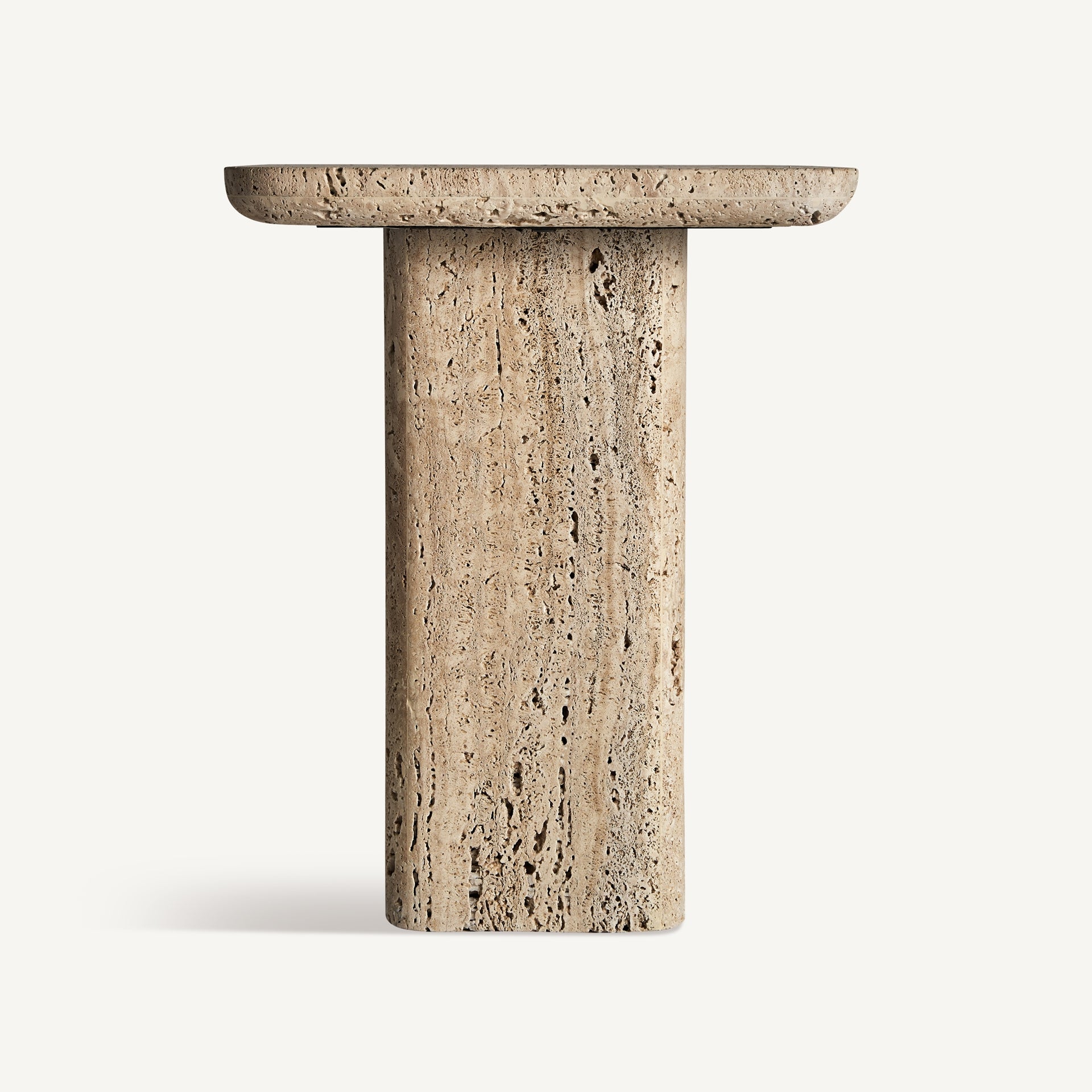 Mesa de Apoio Quadrada em Mármore (46x46cm) Travertino