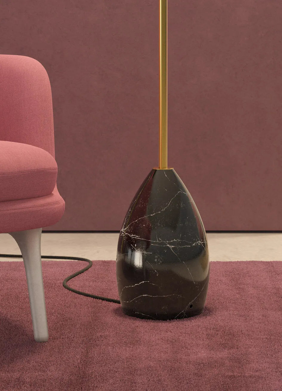 Blossom Porcelain and Marble Floor Lamp