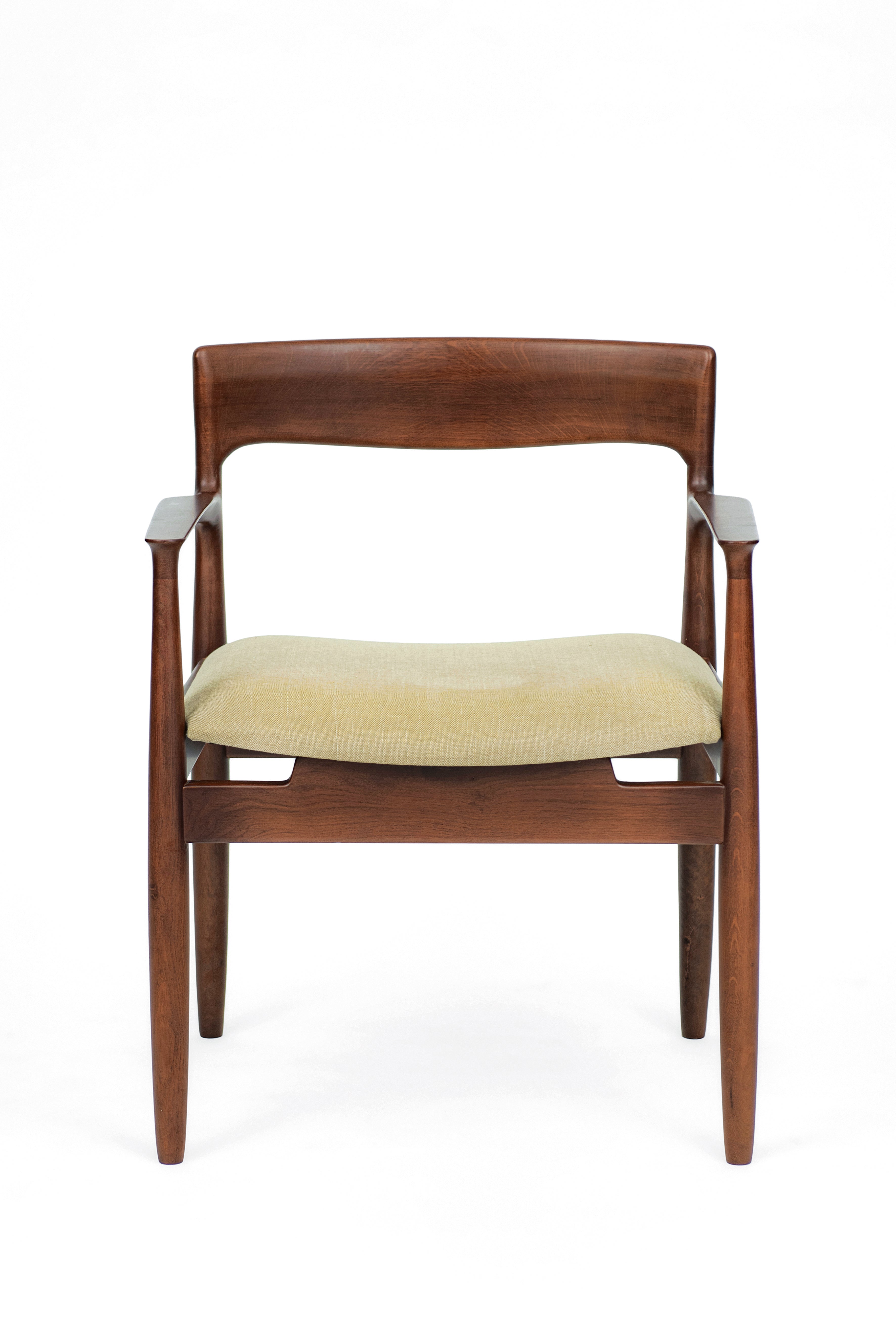 JV Wood and Fabric Dining Chair