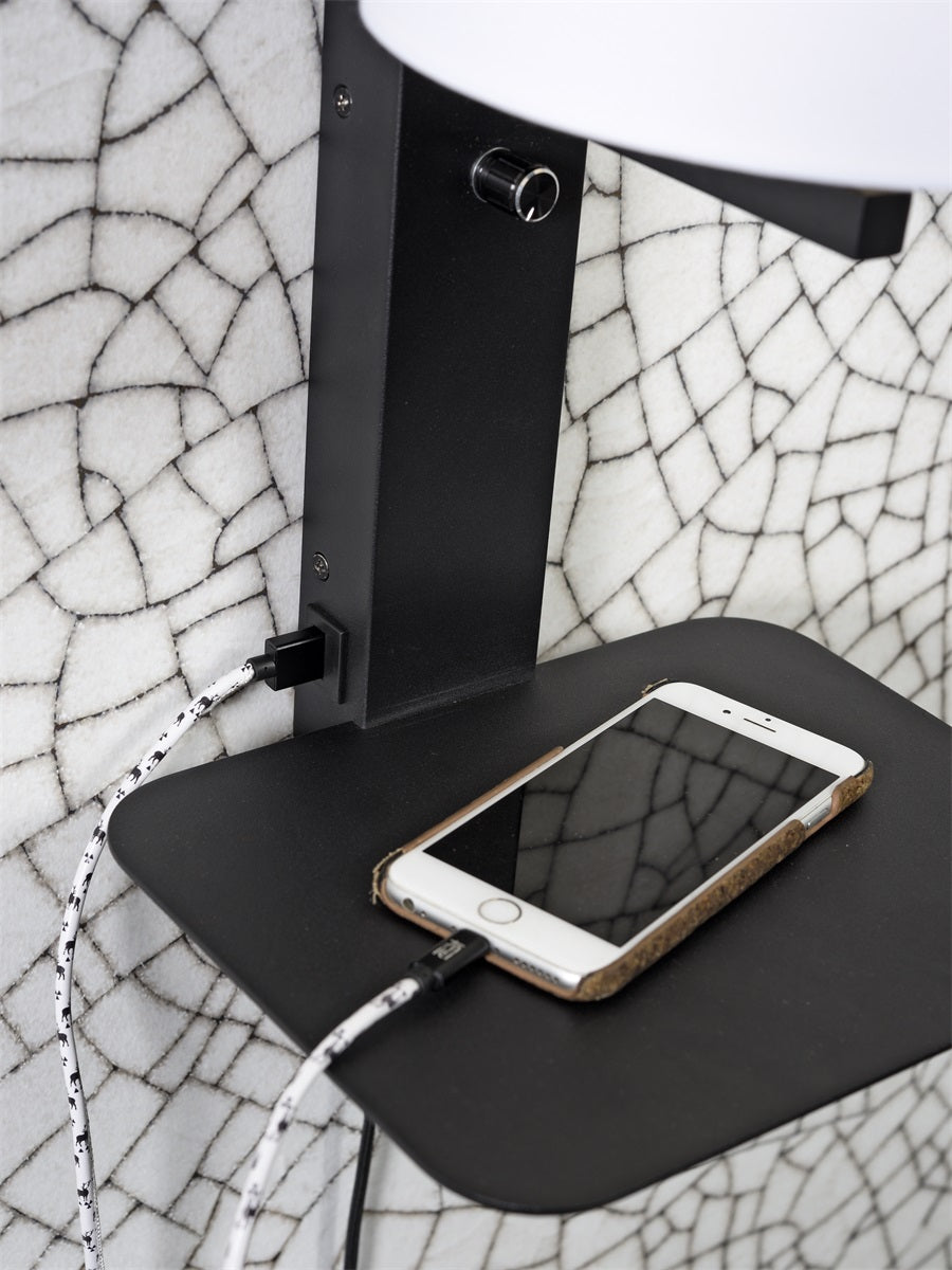 Florence Metal Wall Lamp with Shelf