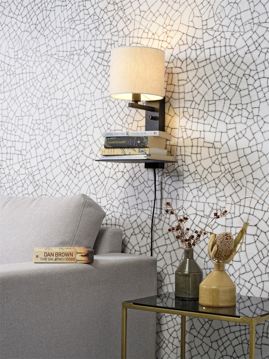 Florence Metal Wall Lamp with Shelf