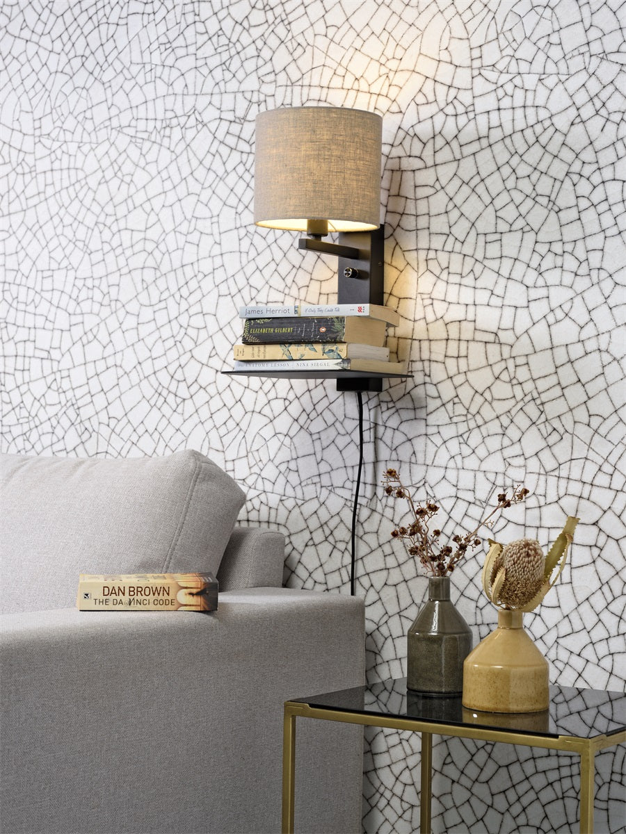 Florence Metal Wall Lamp with Shelf