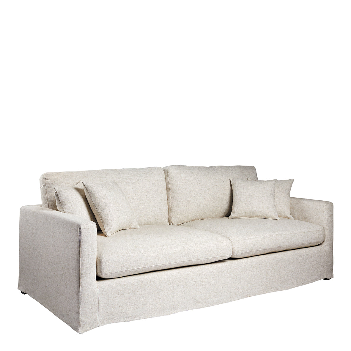 3-Seater Sofa in Beige Fabric (230cm) Angie
