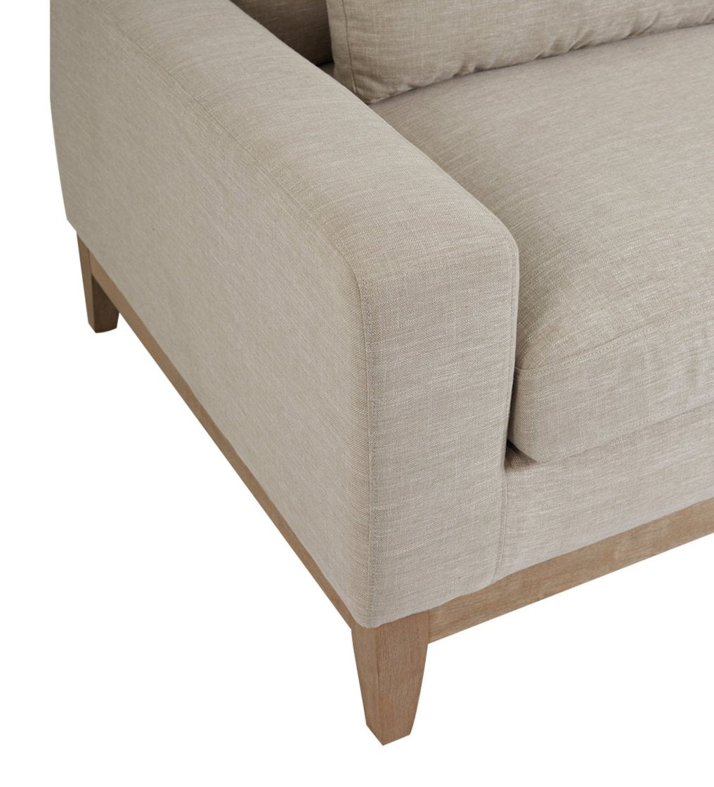 3-Seater Sofa in Beige Fabric (220cm) Leonor