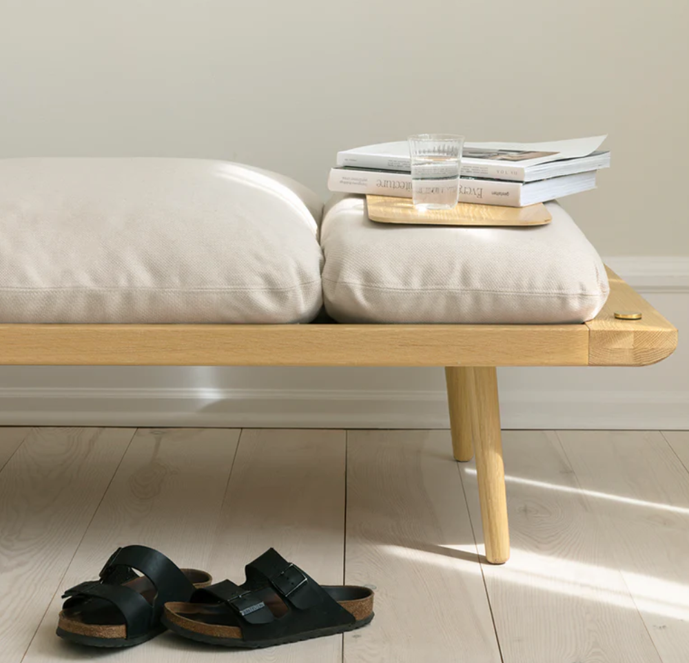 2-seater sofa in wood and fabric (230cm) Lounge Around
