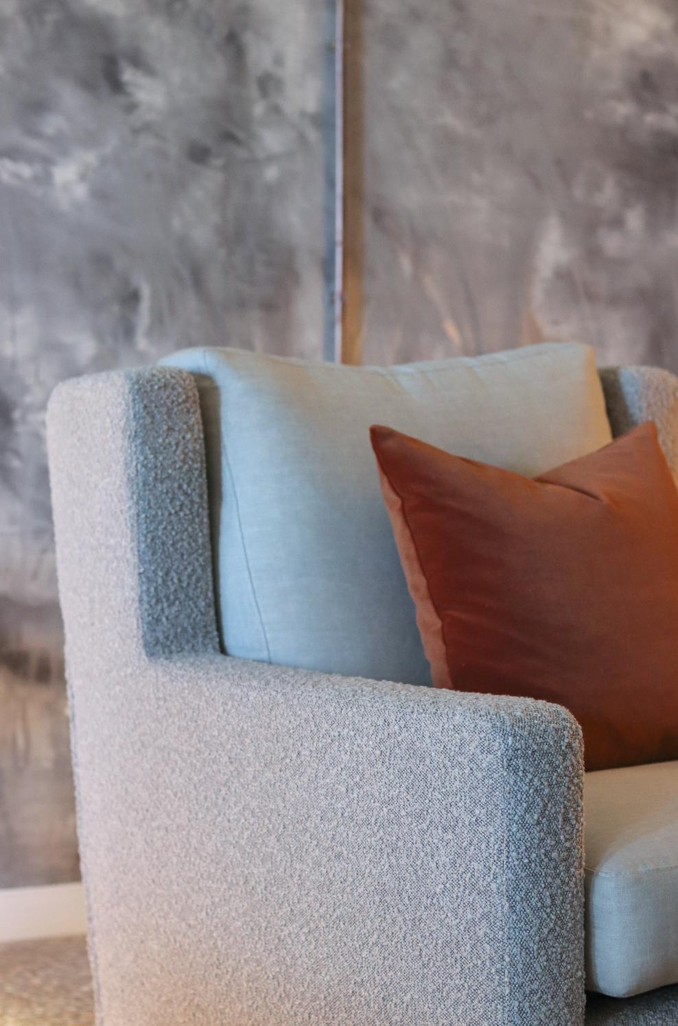 Ginger Bouclé Fabric Swivel Armchair