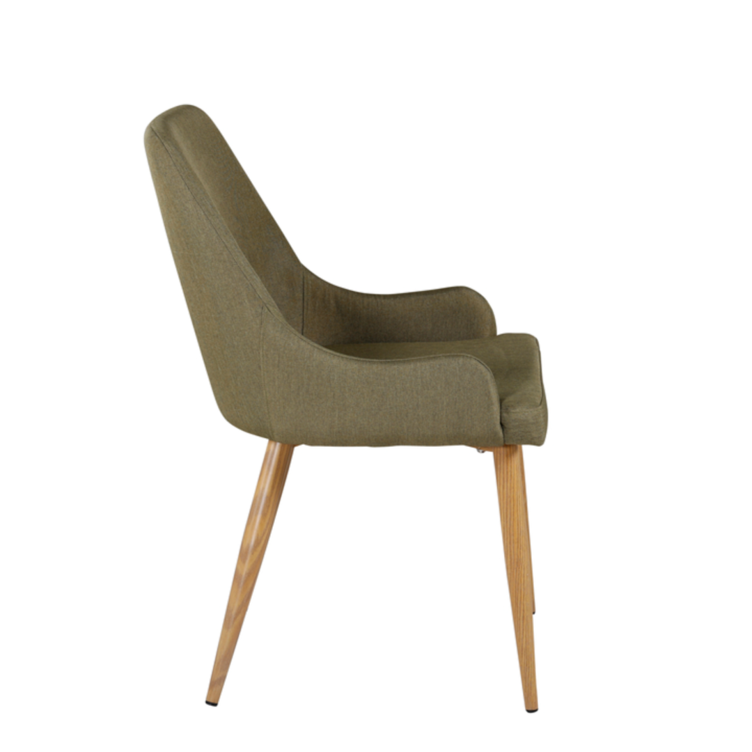 Plaza Customizable Green Wood and Fabric Chair