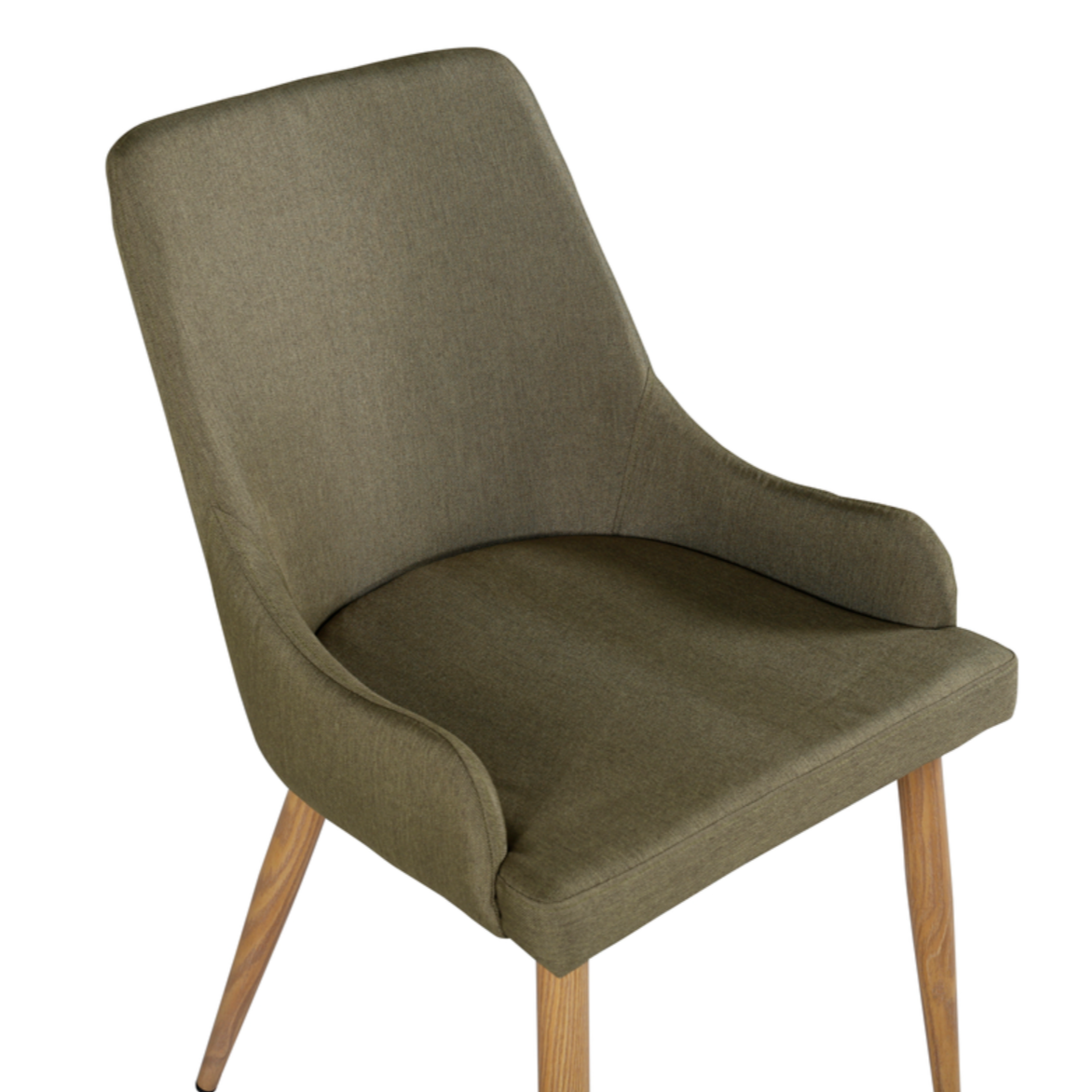 Plaza Customizable Green Wood and Fabric Chair