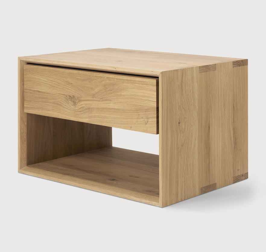 Mesa de Cabeceira com Gaveta em Carvalho Nordic