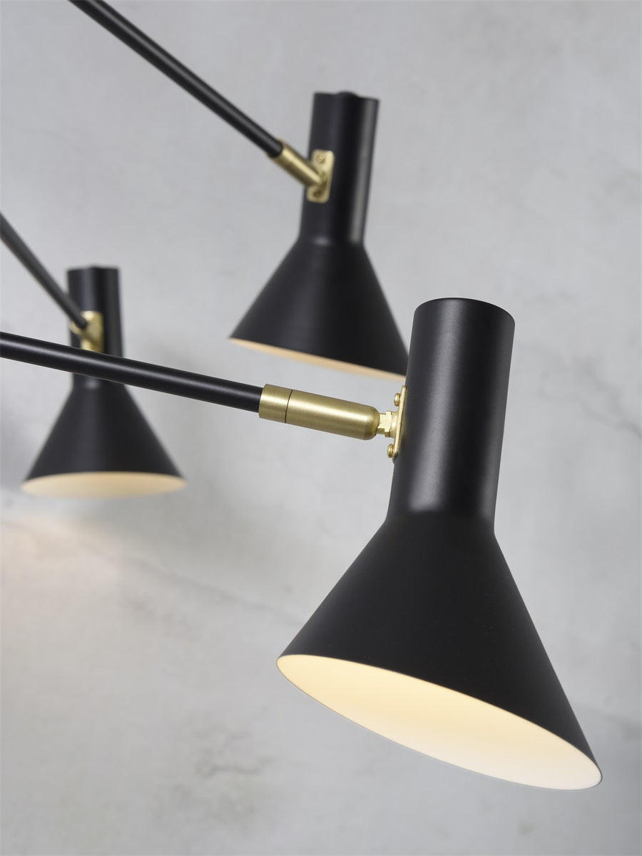 Candeeiro de Teto em Metal Preto Arms