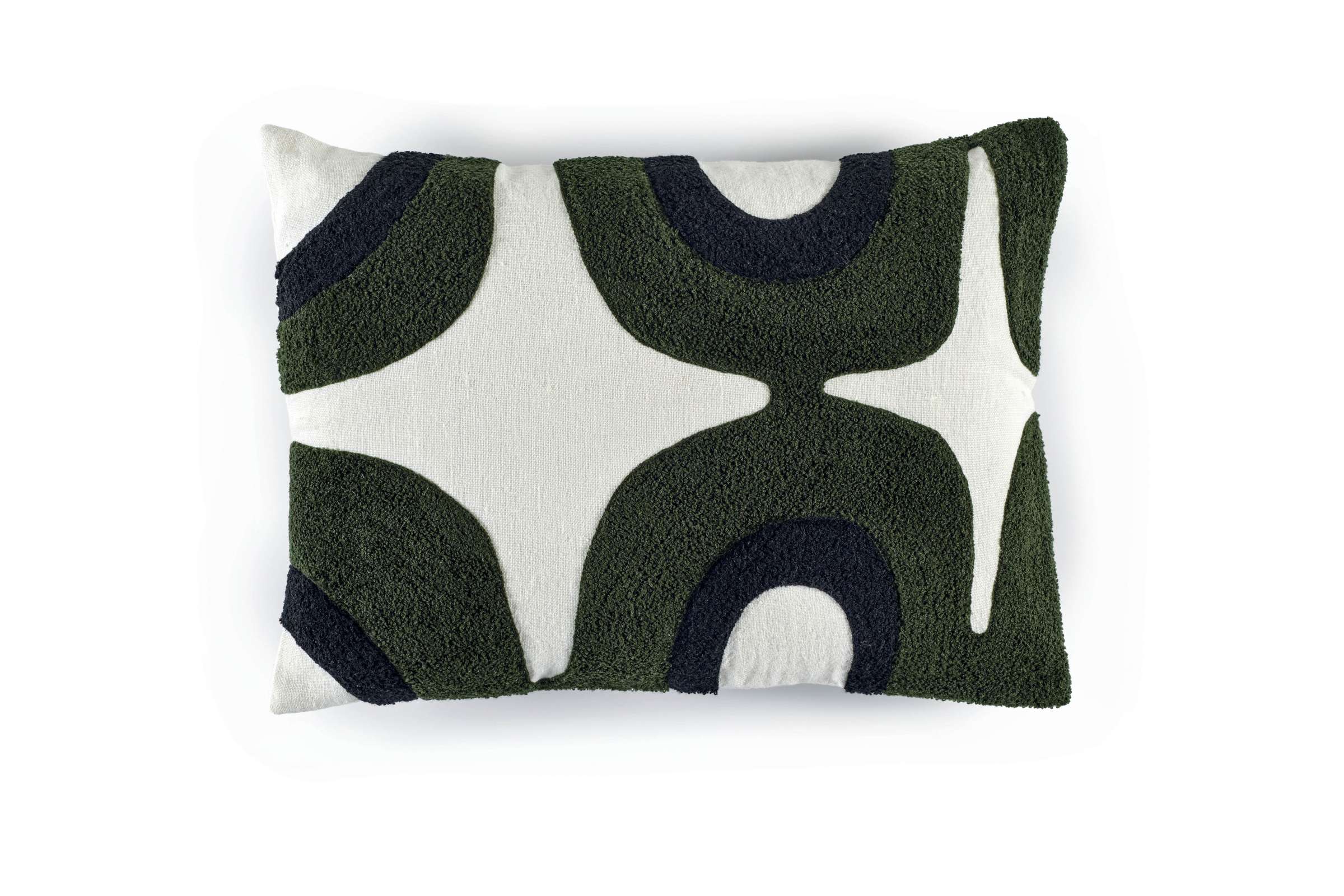 Almofada Retangular em Linho e Bouclé (55x40cm) Nirvana