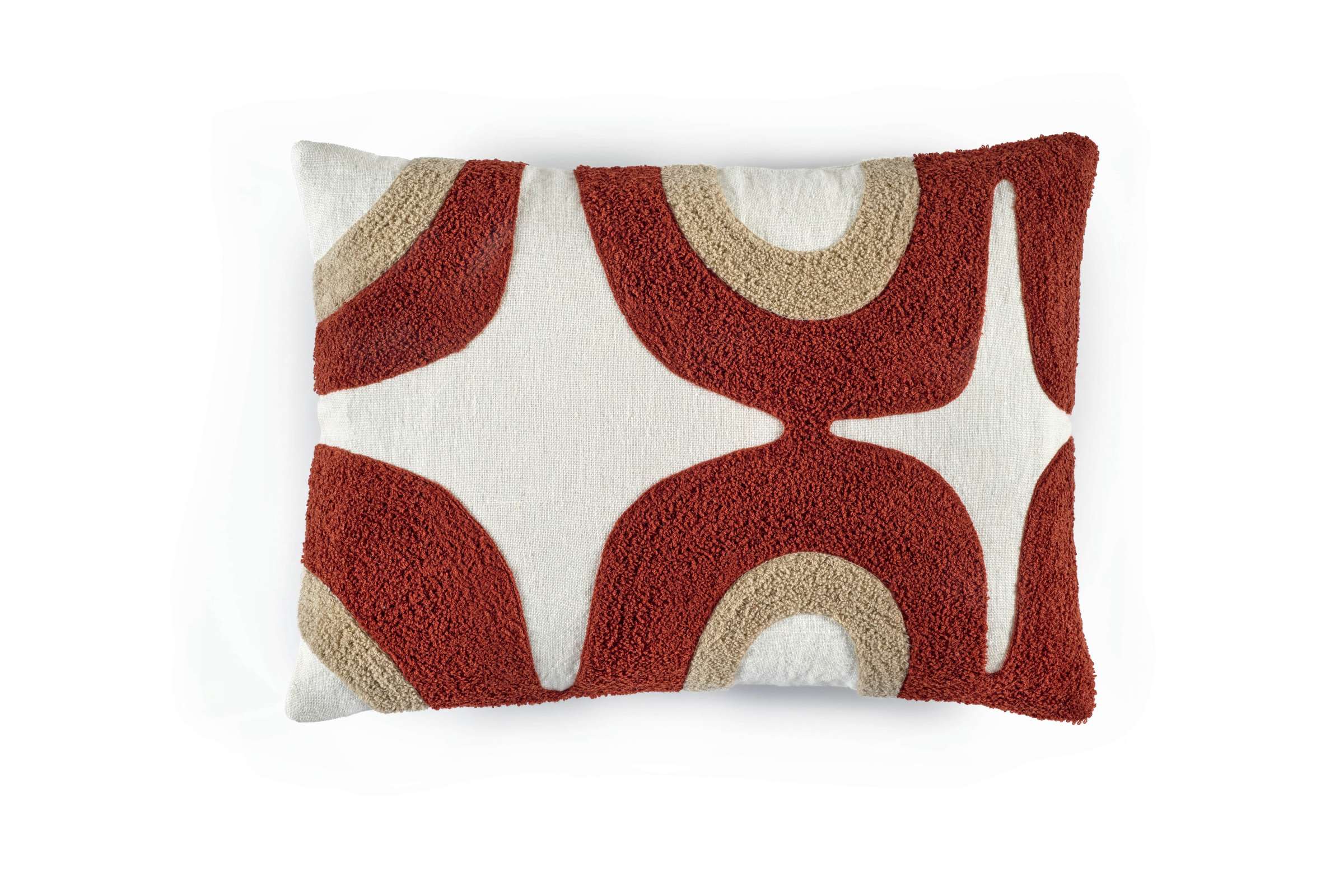 Almofada Retangular em Linho e Bouclé (55x40cm) Nirvana