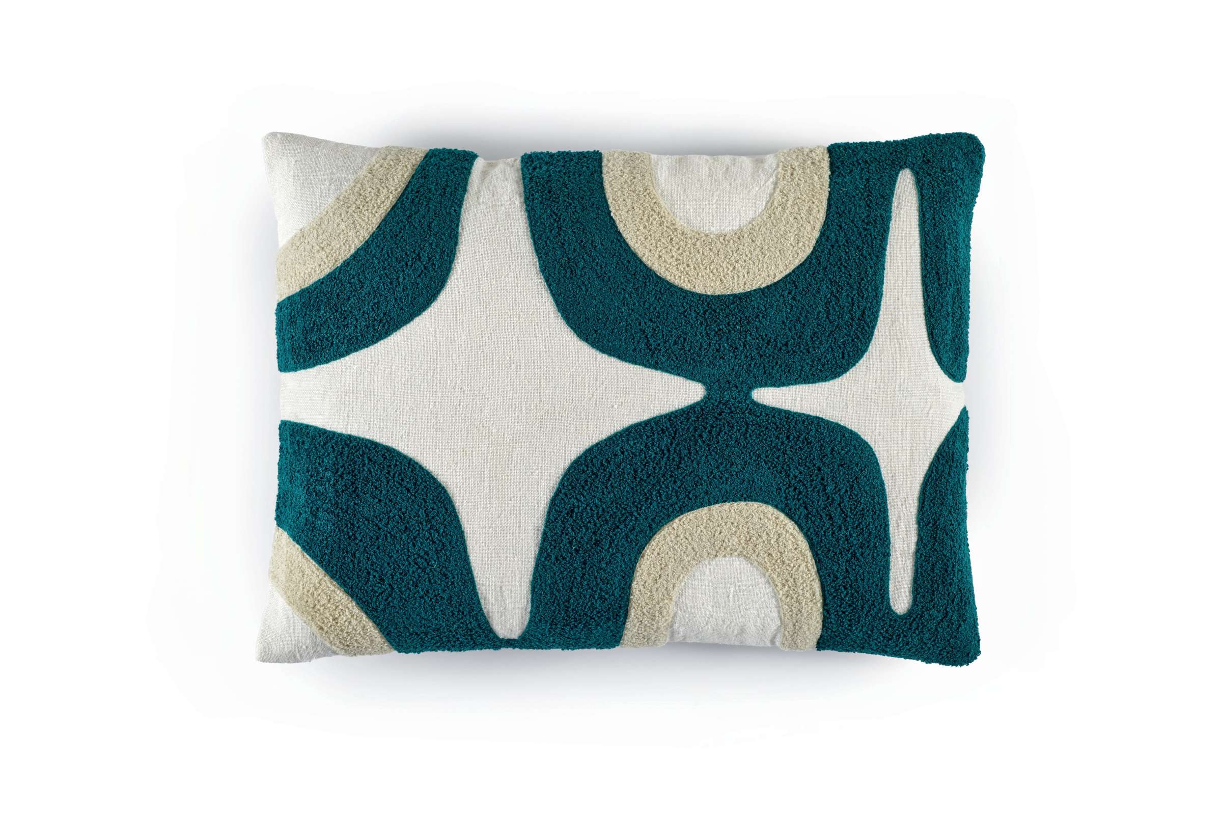 Almofada Retangular em Linho e Bouclé (55x40cm) Nirvana