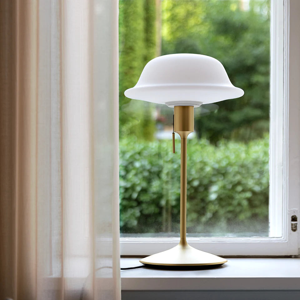 Butler Glass and Brass Table Lamp
