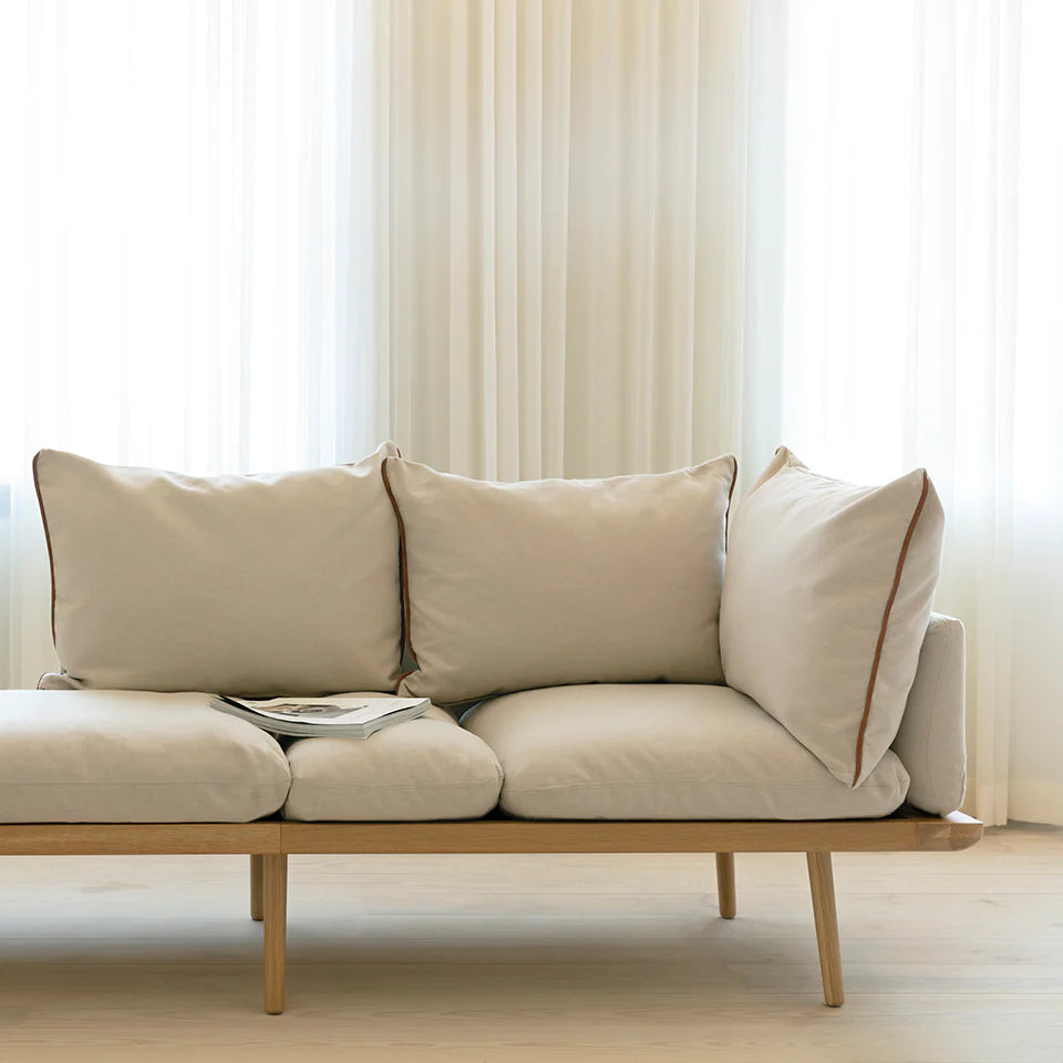 2-seater sofa in wood and fabric (230cm) Lounge Around