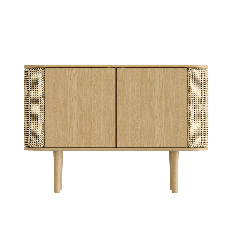 Treasures 2-Door Sideboard in Wood and Rattan