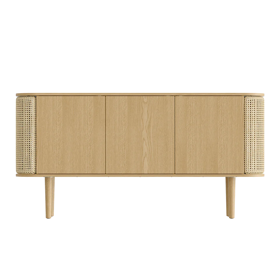 Treasures 2-Door Sideboard in Wood and Rattan