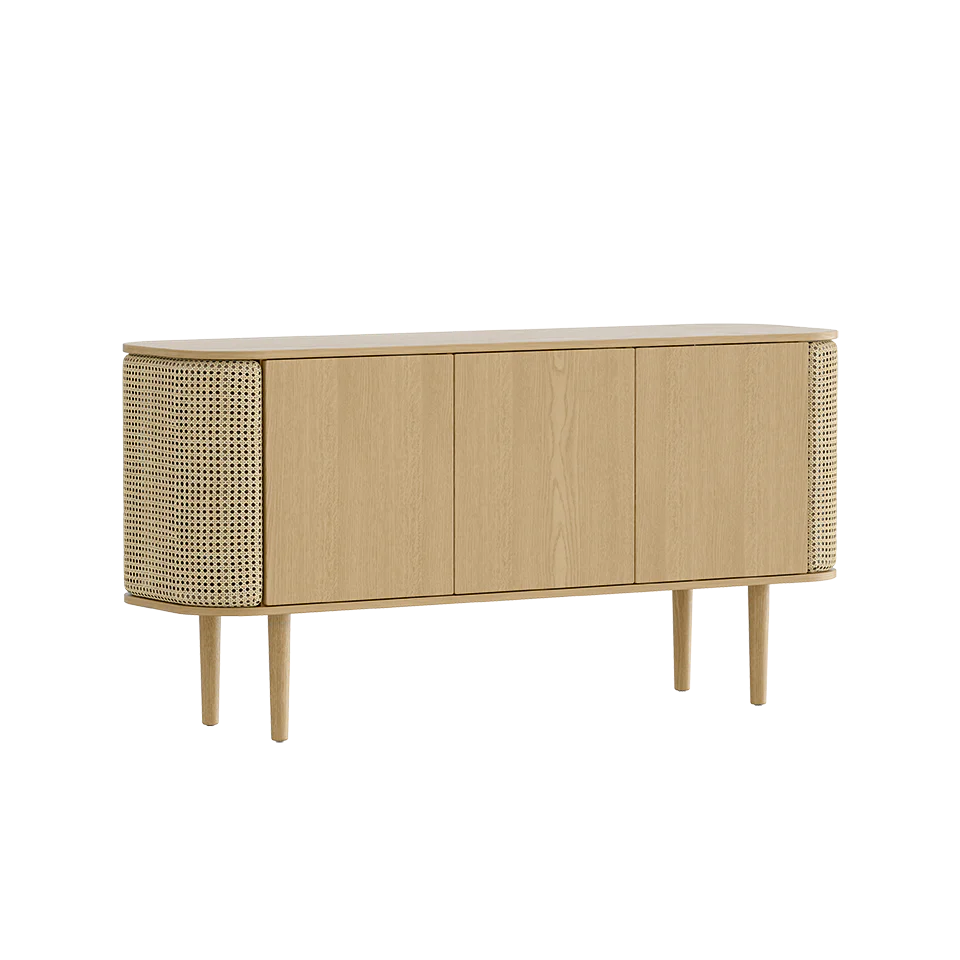 Treasures 2-Door Sideboard in Wood and Rattan