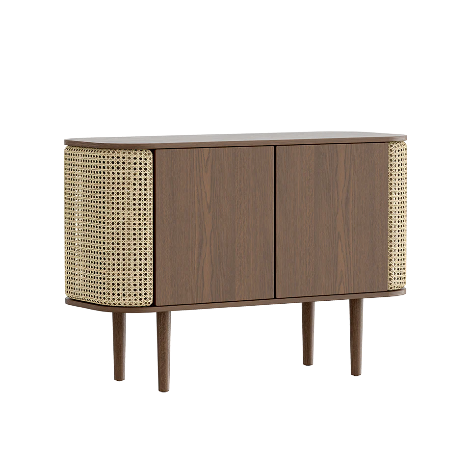Treasures 2-Door Sideboard in Wood and Rattan