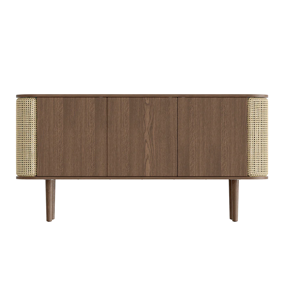 Treasures 2-Door Sideboard in Wood and Rattan