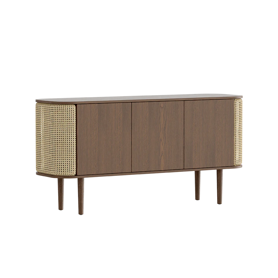 Treasures 2-Door Sideboard in Wood and Rattan