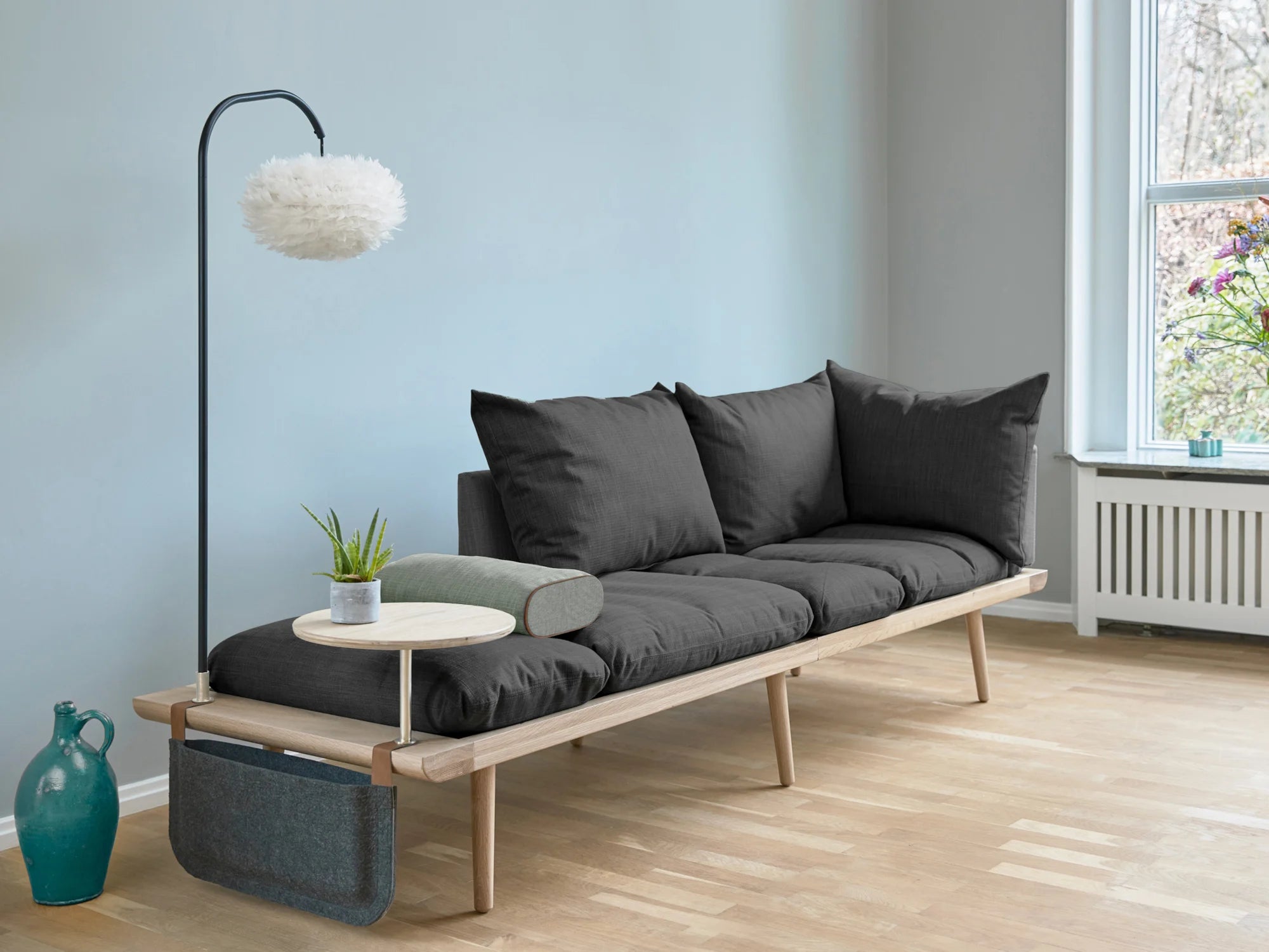 2-seater sofa in wood and fabric (230cm) Lounge Around