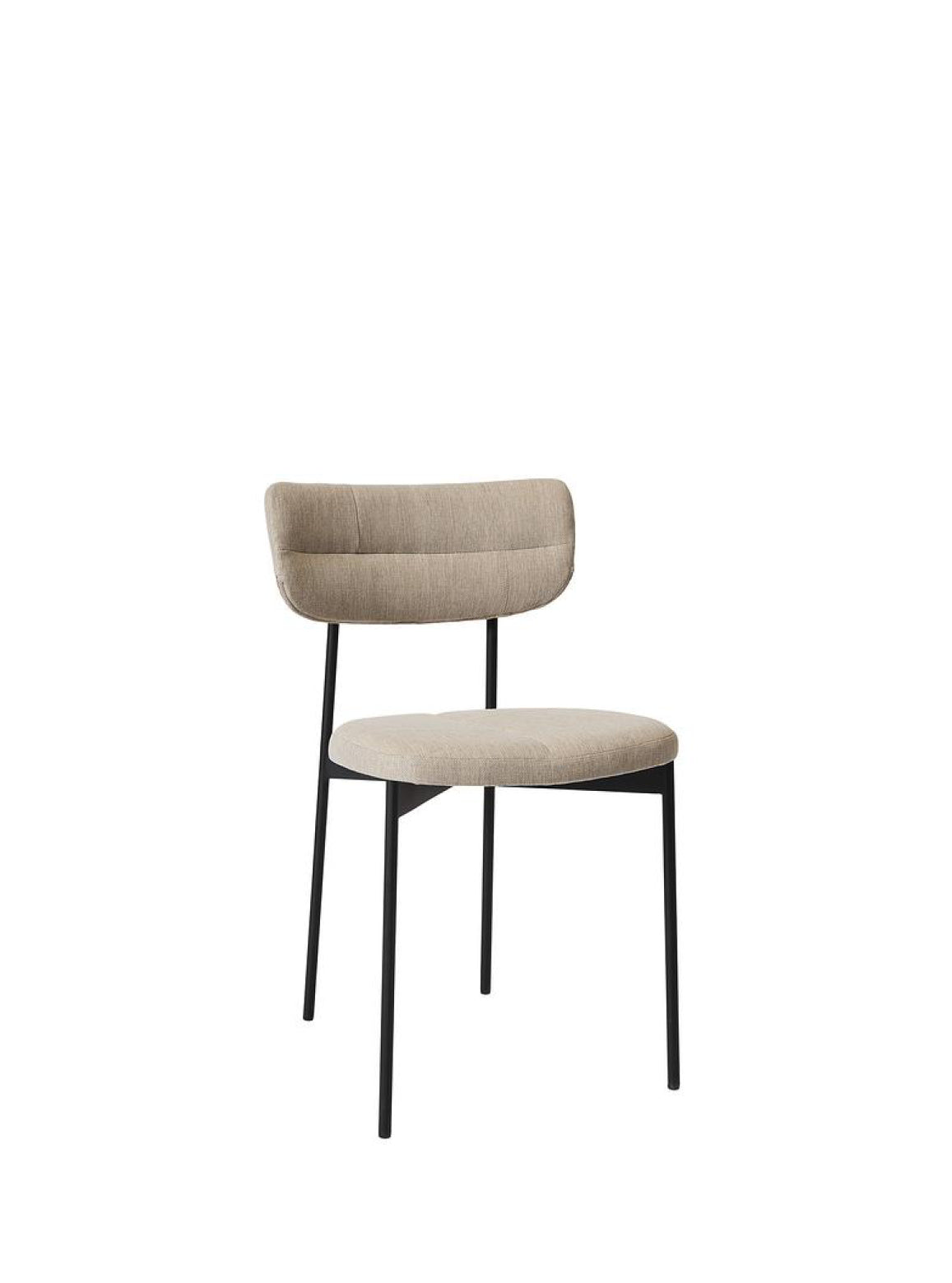 Chair in Wood and Tetra Grey Fabric