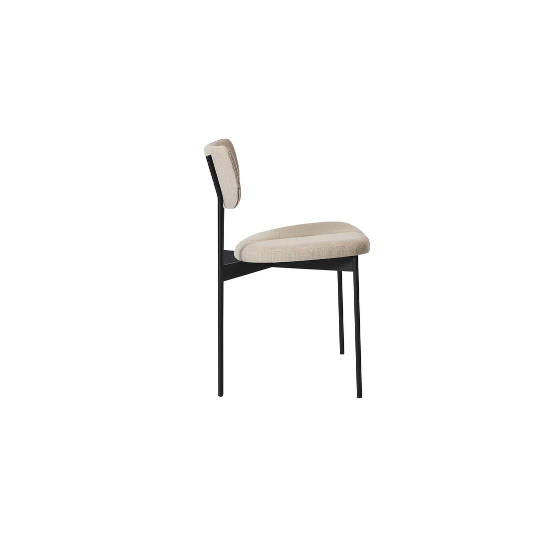 Chair in Wood and Tetra Grey Fabric