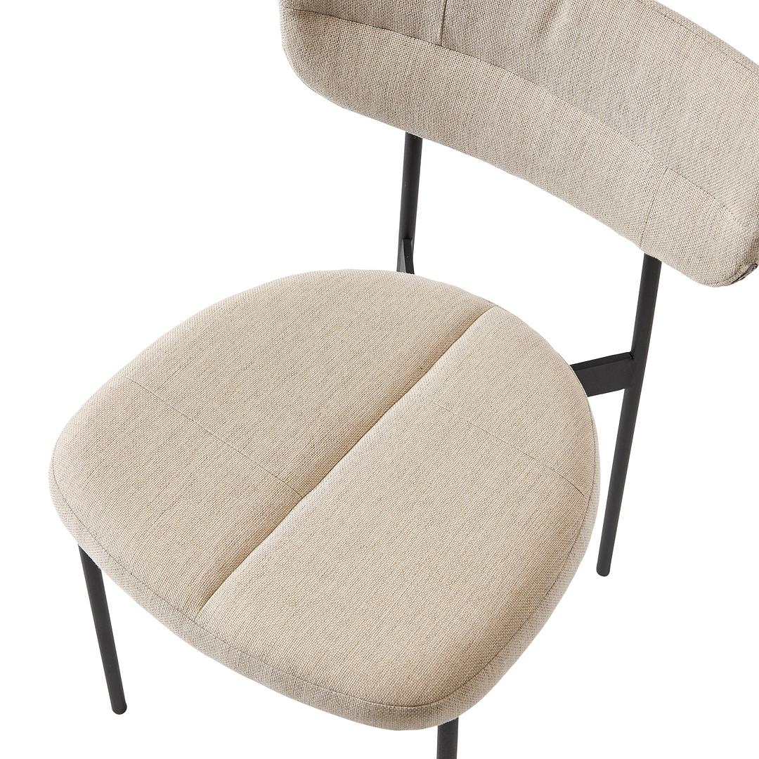 Chair in Wood and Tetra Grey Fabric