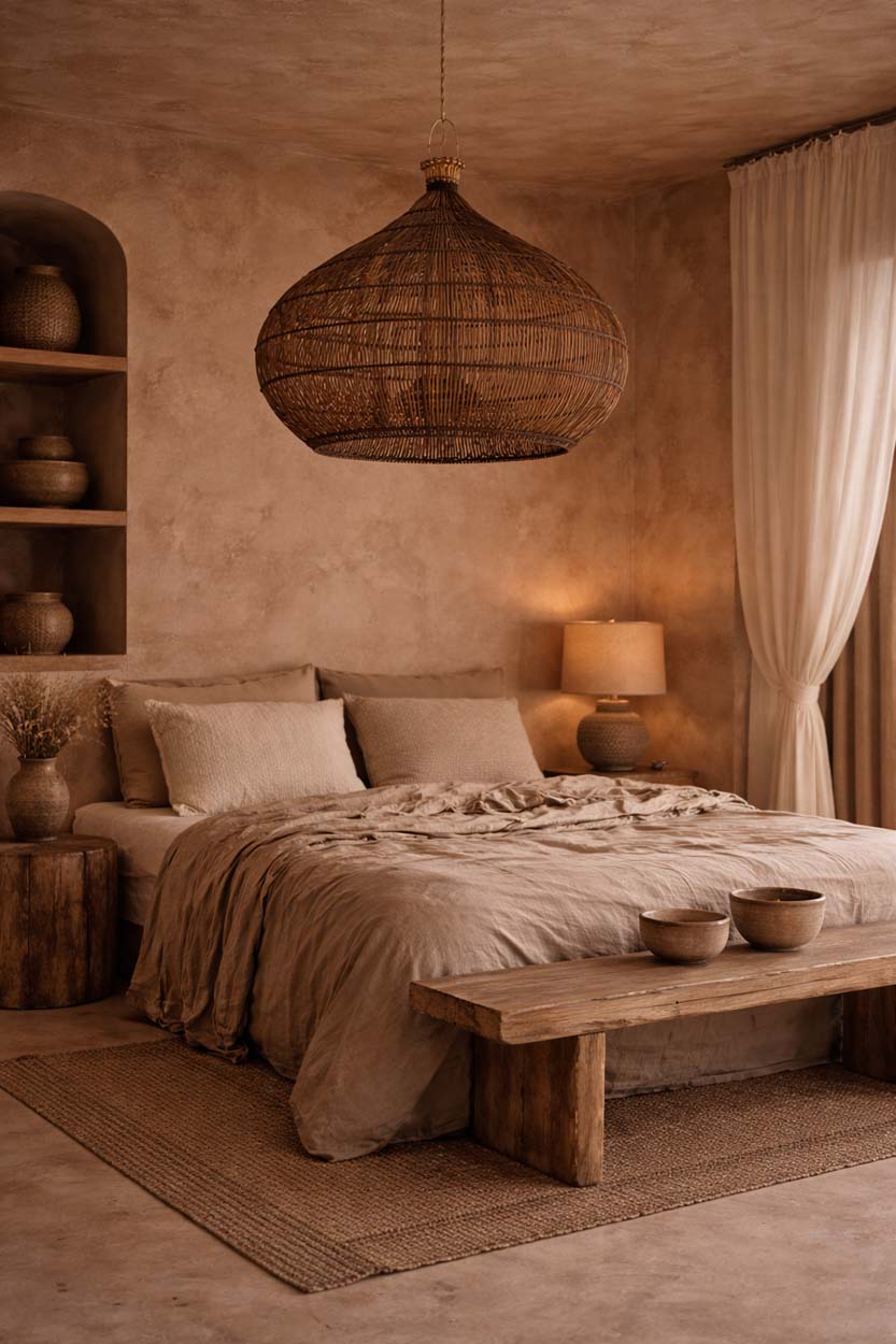 Candeeiro de Teto em Rattan Desert