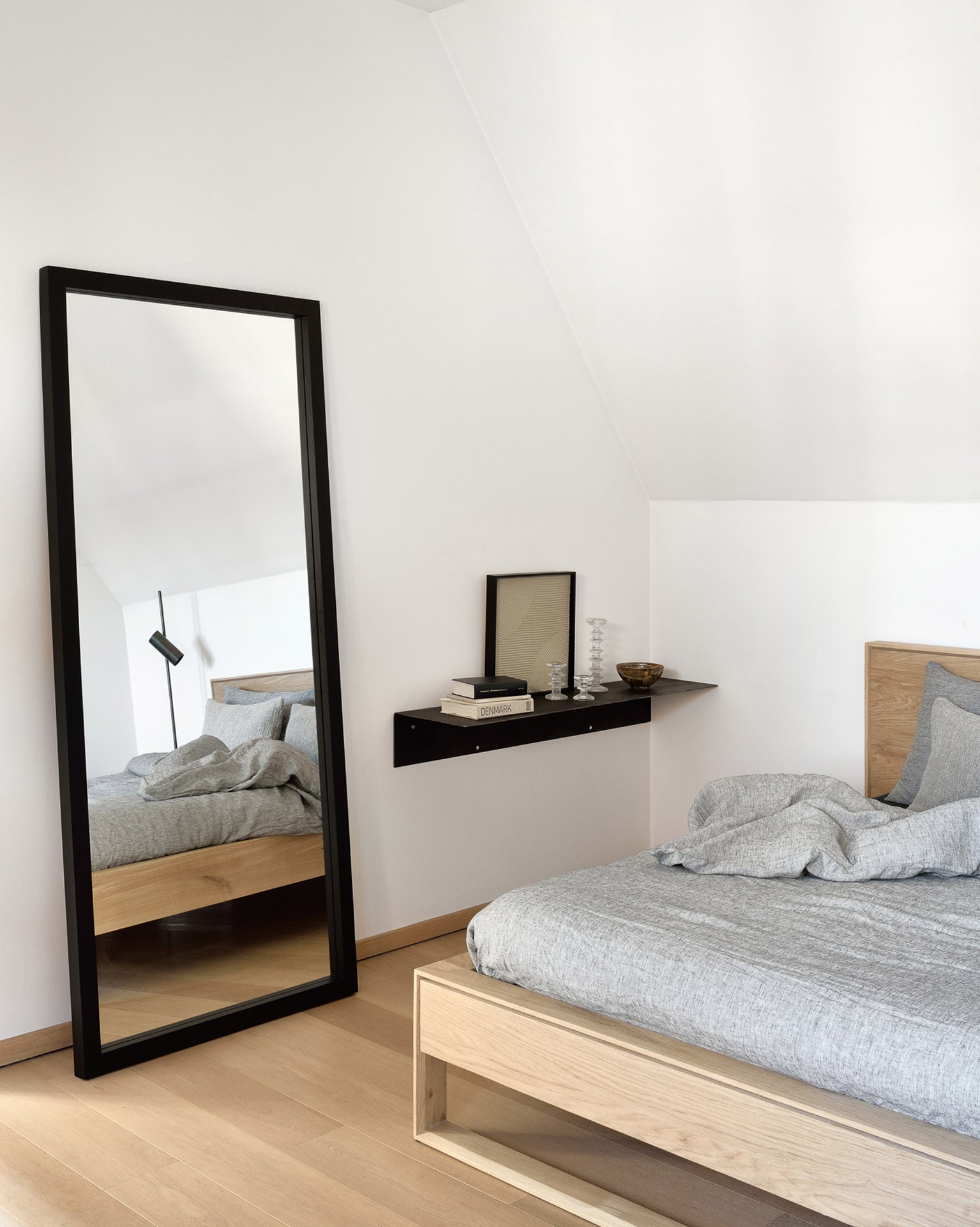 Tall Black Wooden Mirror (90x200cm) Frame