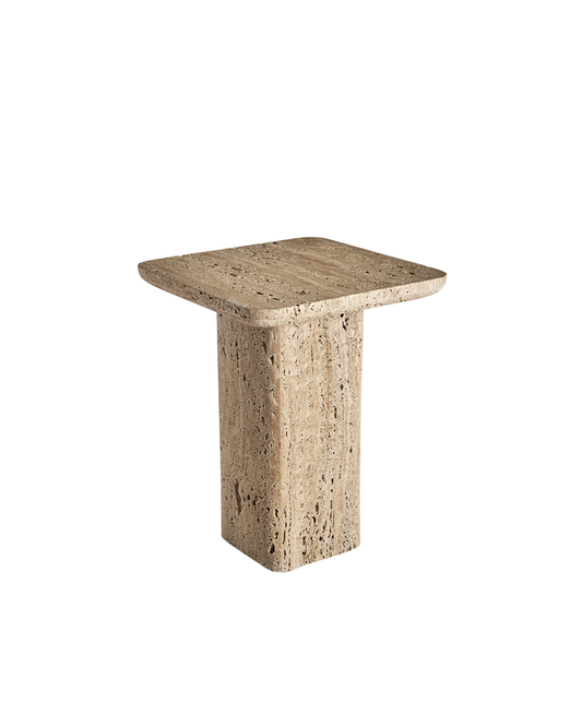 Travertine marble side table