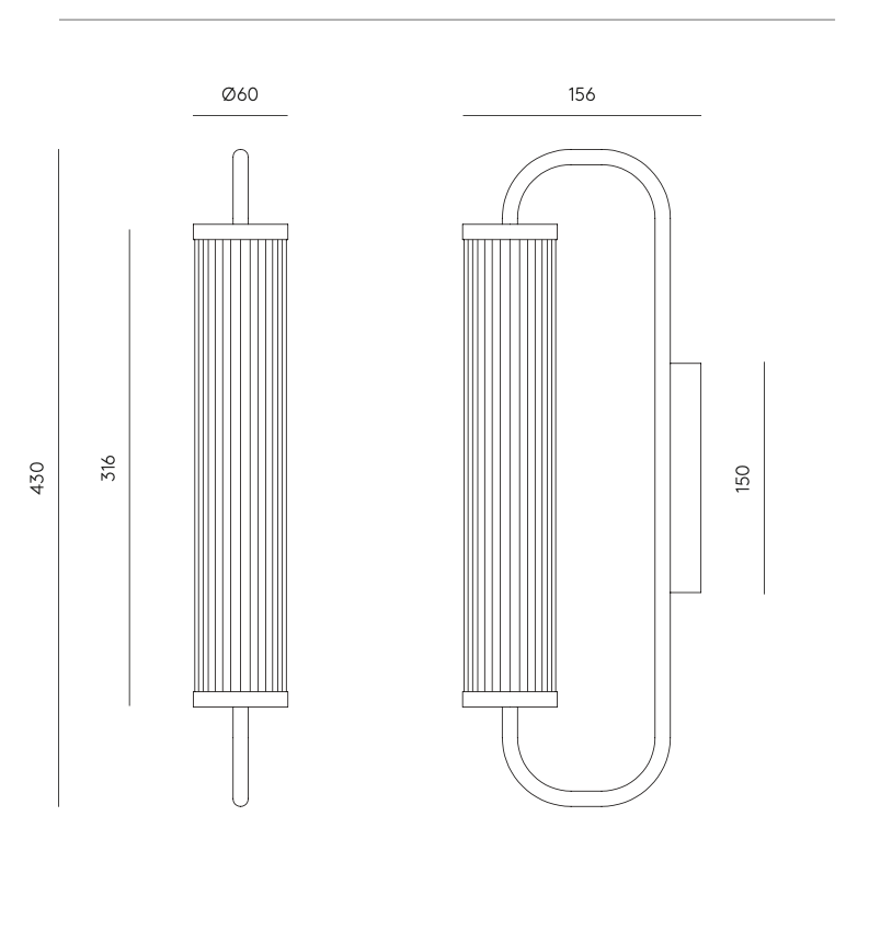 Aplique de Parede Metal e Vidro Ison