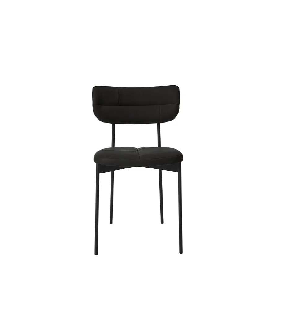 Chair in Wood and Tetra Grey Fabric