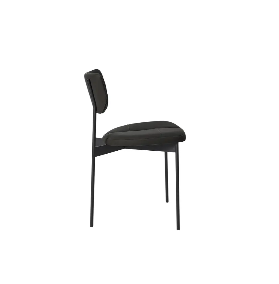 Chair in Wood and Tetra Grey Fabric