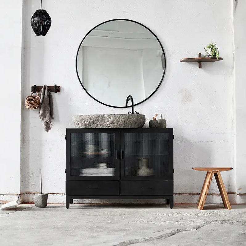 Dallas Metal and Glass Sideboard
