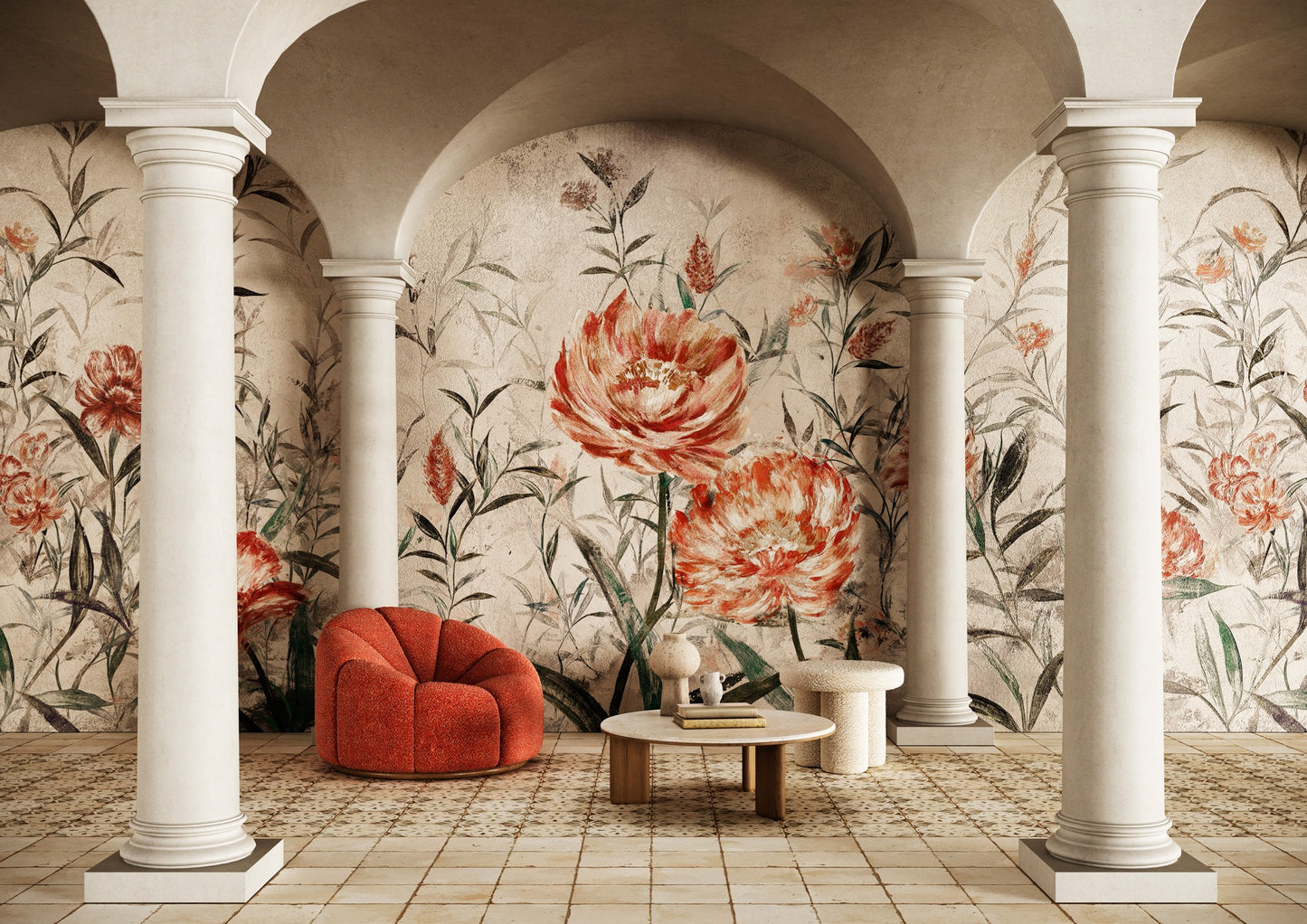 Mural papel de parede Floral