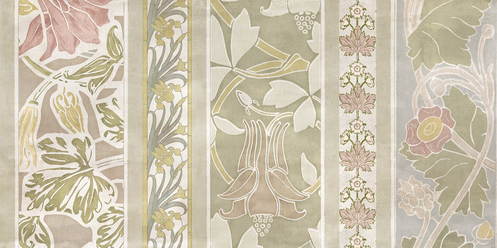 Mural papel de parede Nouveau Flowers