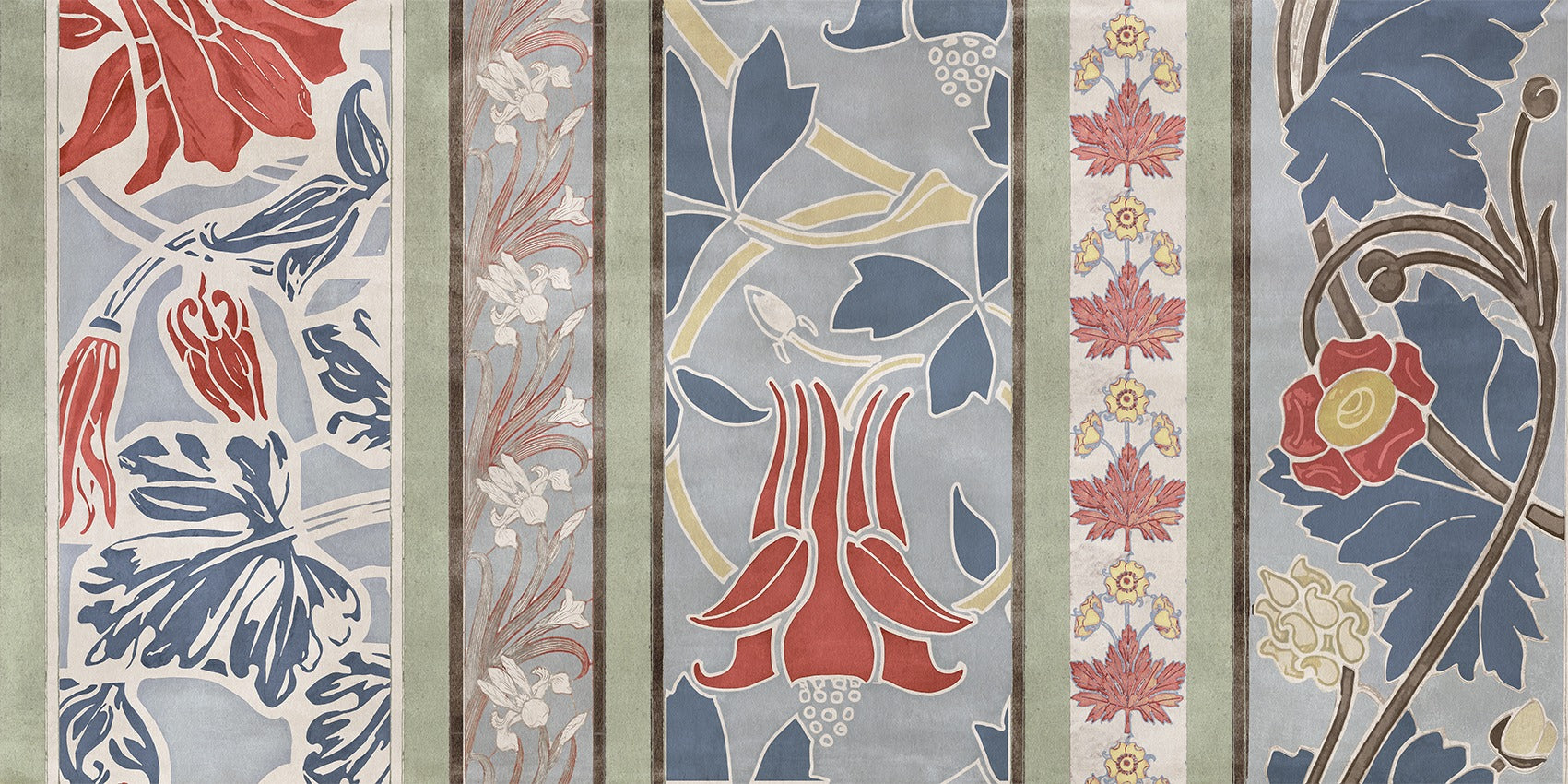 Mural papel de parede Nouveau Flowers