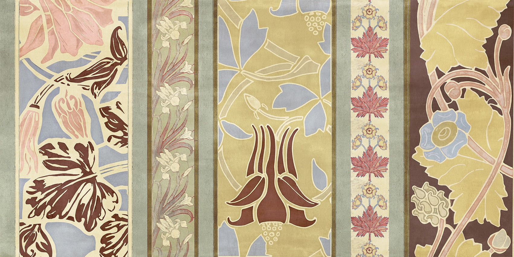 Mural papel de parede Nouveau Flowers