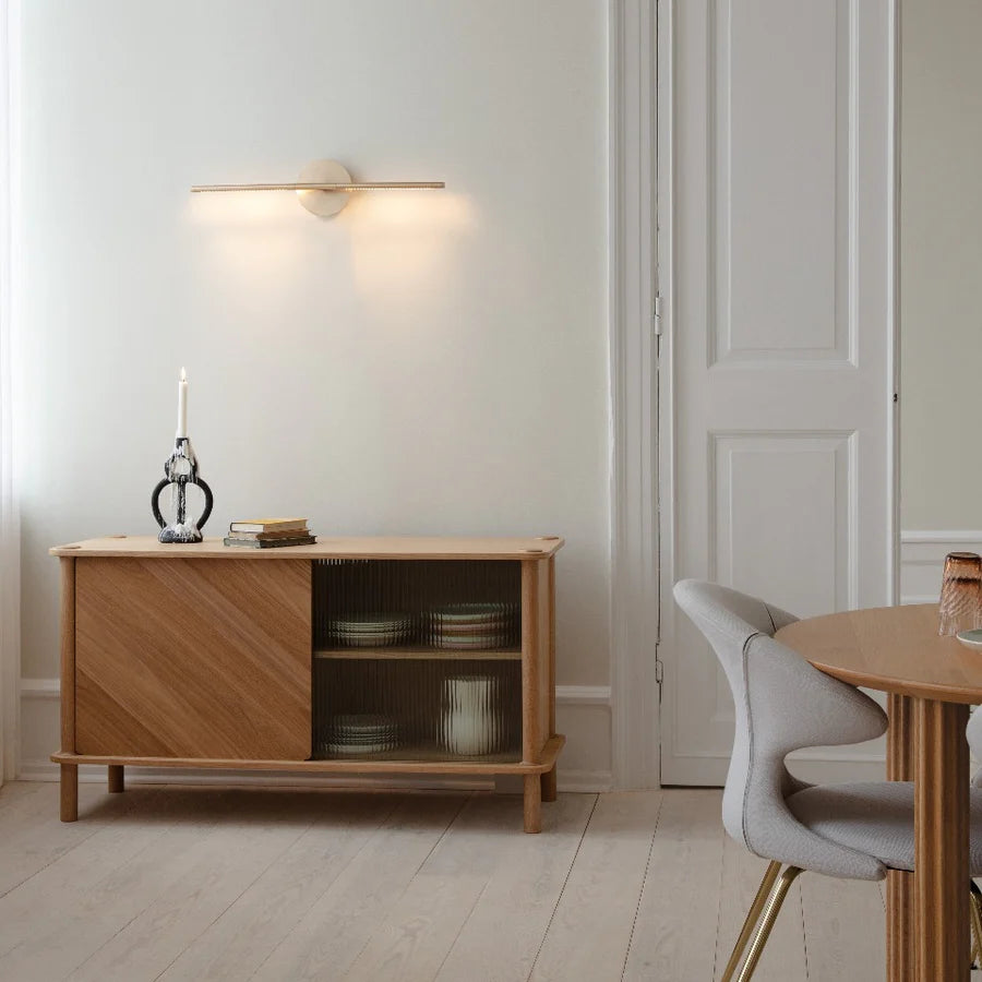 Sideboard in Wood and Glass (135cm) Italic
