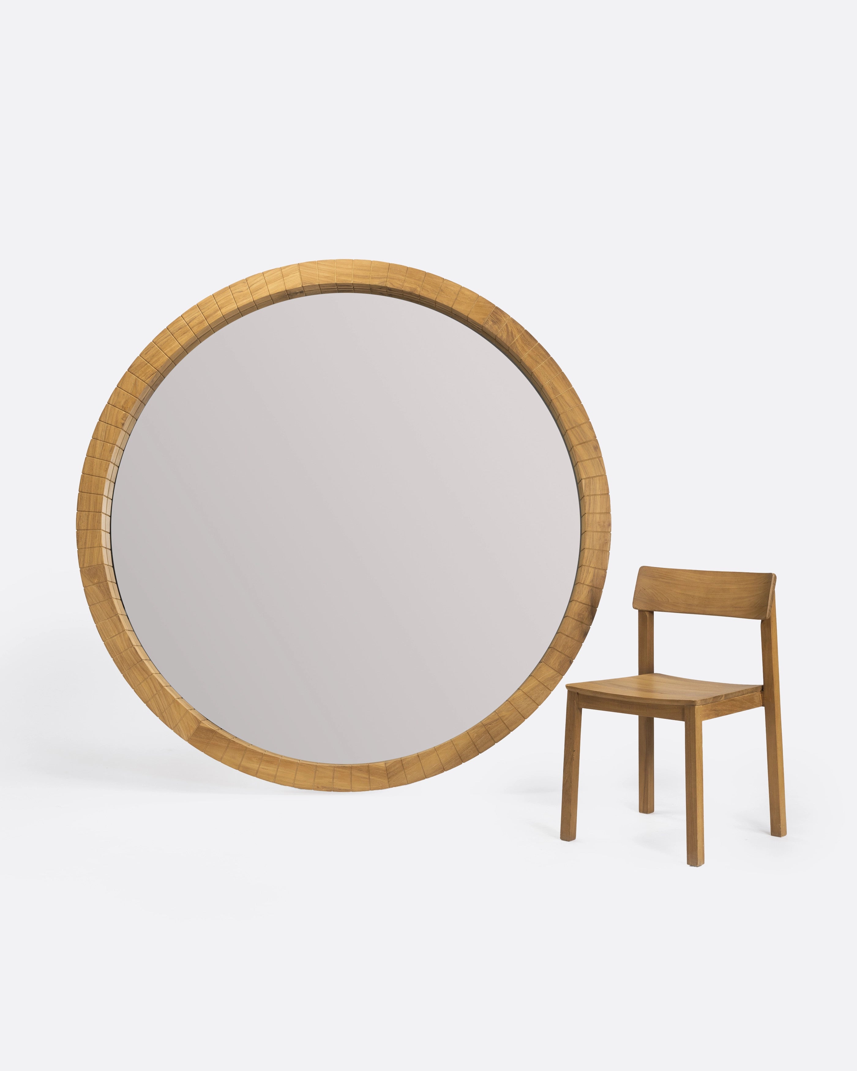 Round Mirror with Wooden Frame (180cm) Kobe