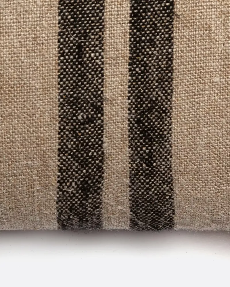 Rectangular Cushion (75x40cm) in Bogra Striped Linen